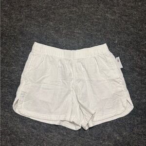 Old Navy White Elastic-Waist Athletic Shorts